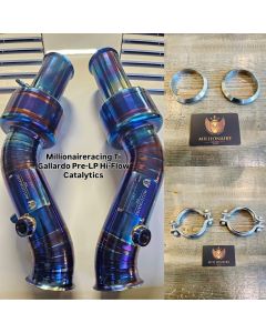 Lamborghini Gallardo TITANIUM Hi-Flow Catalytic Kit w/Gaskets & Clamps
